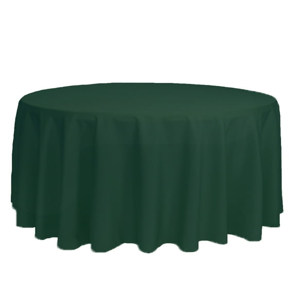 Your Chair Covers - 132 Inch Round Polyester Tablecloth Hunter Green