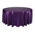 thumbnail image 1 of Your Chair Covers - 132 Inch Round Satin Tablecloth Purple, 1 of 2