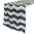 thumbnail image 1 of Your Chair Covers - 14 x 108 Inch Chevron Sequin Table Runner White and Black, 1 of 3