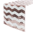 thumbnail image 1 of YCC Linens - 14 x 108 Inch Chevron Sequin Table Runner White and Blush, 1 of 3