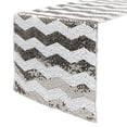 thumbnail image 1 of Your Chair Covers - 14 x 108 Inch Chevron Sequin Table Runner White and Silver, 1 of 3