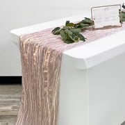 Your Chair Covers - 14 x 108 Inch Crinkle Taffeta Table Runner Blush