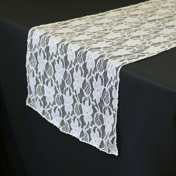 Your Chair Covers - 14 x 108 Inch Lace Table Runner White