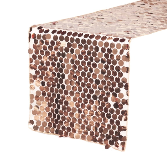 YCC Linens - 14" x 108" Large Payette Sequin Table Runner Blush