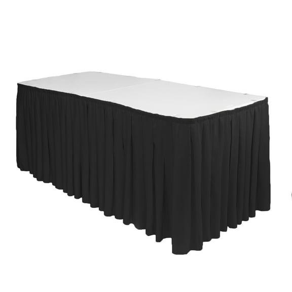 Your Chair Covers - 21 ft x 29 Inch Polyester Pleated Table Skirts Black