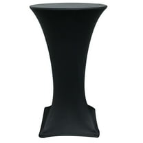Your Chair Covers - 24 inch Highboy Cocktail Round Stretch Spandex Table Cover Black for Wedding, Party, Birthday, Patio, etc.