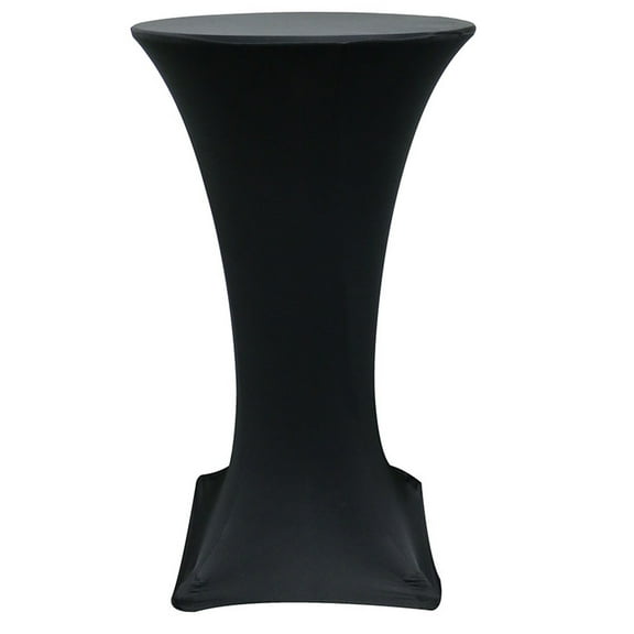 Your Chair Covers - 24 inch Highboy Cocktail Round Stretch Spandex Table Cover Black for Wedding, Party, Birthday, Patio, etc.