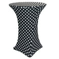 thumbnail image 1 of Your Chair Covers - 30 Inch Highboy Cocktail Round Stretch Spandex Table Cover Black and White Polka Dot, 1 of 1