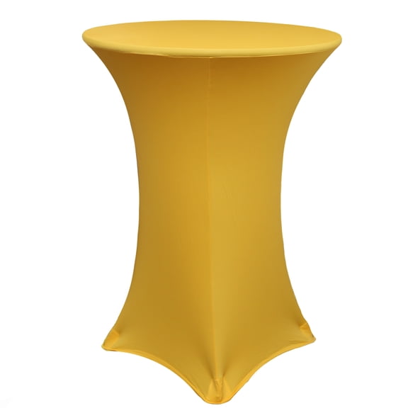 Your Chair Covers - 30 Inch Highboy Cocktail Round Stretch Spandex Table Cover Gold