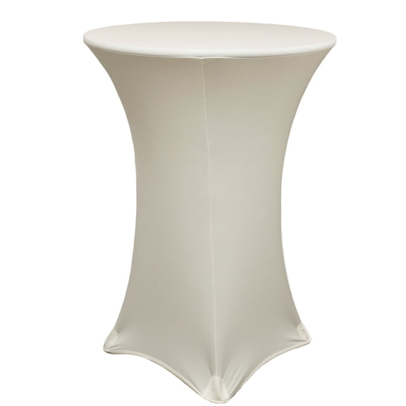 Your Chair Covers - 30 Inch Highboy Cocktail Round Stretch Spandex Table Cover Ivory