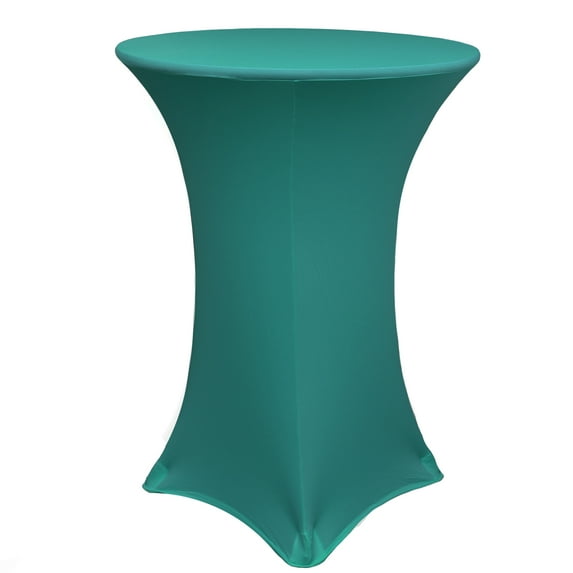 Your Chair Covers - 30 Inch Highboy Cocktail Round Stretch Spandex Table Cover Teal