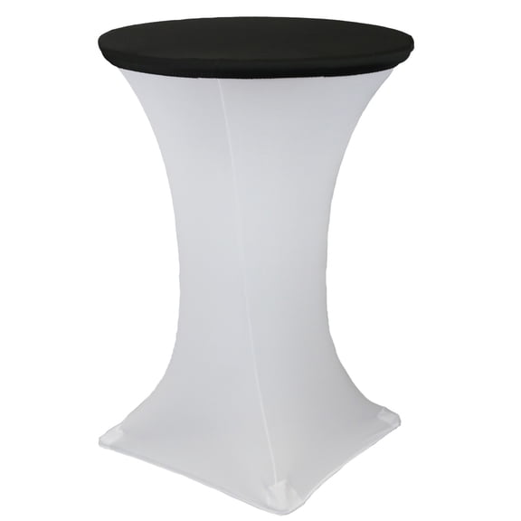 Your Chair Covers - 30" Stretch Spandex Table Topper/Cap Black for Wedding, Party, Birthday, Patio, etc.