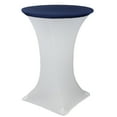 thumbnail image 1 of Your Chair Covers - 30" Stretch Spandex Table Topper/Cap Navy Blue for Wedding, Party, Birthday, Patio, etc., 1 of 2