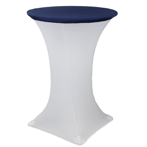 Your Chair Covers - 30" Stretch Spandex Table Topper/Cap Navy Blue for Wedding, Party, Birthday, Patio, etc.