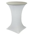 thumbnail image 1 of Your Chair Covers - 30" Stretch Spandex Table Topper/Cap Silver for Wedding, Party, Birthday, Patio, etc., 1 of 2
