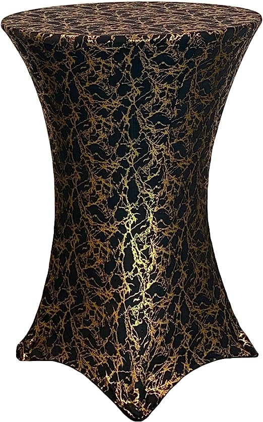 Your Chair Covers 30 inch Highboy Cocktail Round Black Stretch