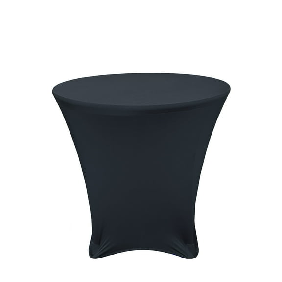 Your Chair Covers - 30 x 30 inch Lowboy Cocktail Round Stretch Spandex Table Cover Black for Wedding, Party, Birthday, Patio, etc.