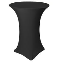 Your Chair Covers - 32 Inch Highboy Cocktail Round Stretch Spandex Table Cover Black