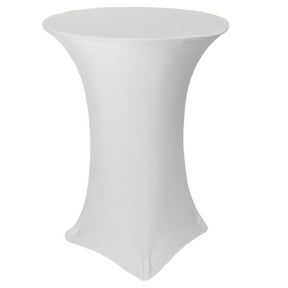 Your Chair Covers - 32 Inch Highboy Cocktail Round Stretch Spandex Table Cover White