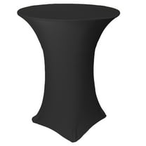 Your Chair Covers - 36 Inch Highboy Cocktail Round Stretch Spandex Table Cover Black