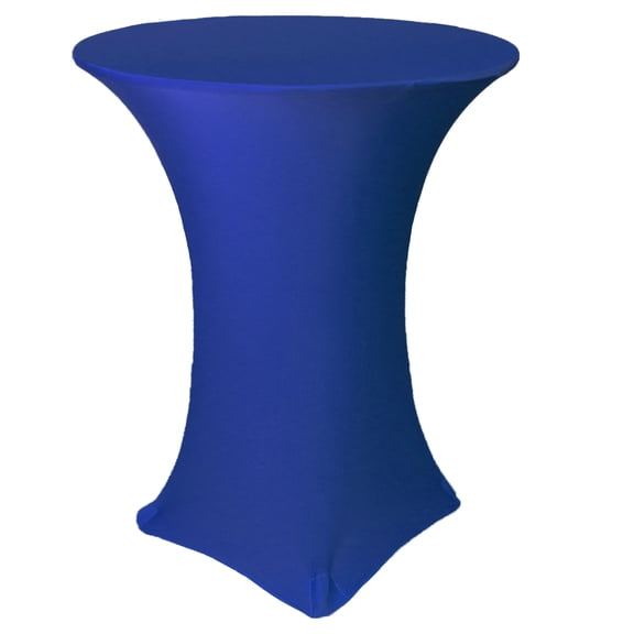 Your Chair Covers - 36 Inch Highboy Cocktail Round Stretch Spandex Table Cover Royal Blue