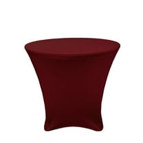 Your Chair Covers - 36 x 30 Inch Lowboy Cocktail Round Stretch Spandex Table Cover Burgundy