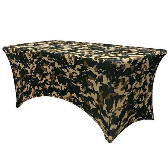 Your Chair Covers - 6 FT Durable Rectangular Spandex Table Cover Camouflage/Army