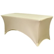 Your Chair Covers - 6 FT Durable Rectangular Spandex Table Cover Champagne