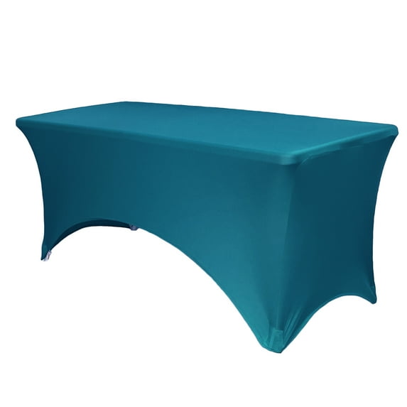 Your Chair Covers - 6 FT Durable Rectangular Spandex Table Cover Malibu Blue