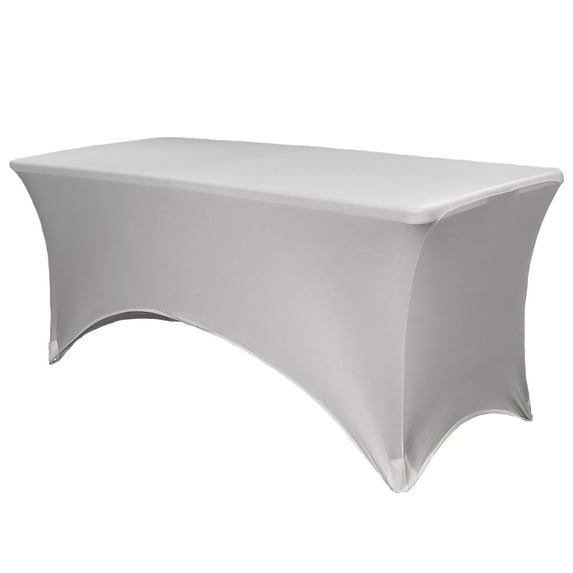 Your Chair Covers - 6 FT Durable Rectangular Spandex Table Cover Silver