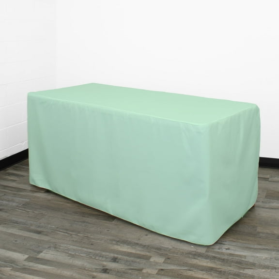 Your Chair Covers - 6 ft Fitted Polyester Tablecloth Rectangular Mint