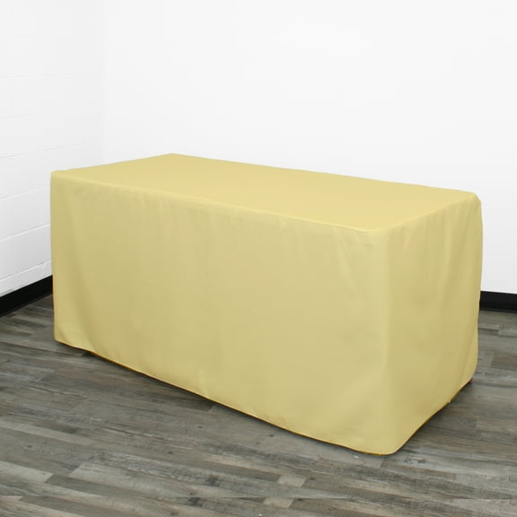 Your Chair Covers - 6 ft Fitted Polyester Tablecloth Rectangular Pastel Yellow