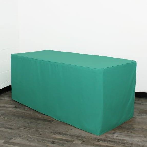 Your Chair Covers - 6 ft Fitted Polyester Tablecloth Rectangular Teal