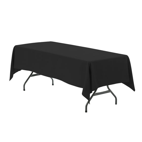 Your Chair Covers - 60 x 102 Inch Rectangular Polyester Tablecloth Black