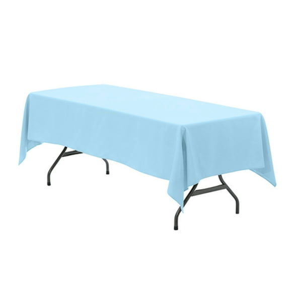Your Chair Covers - 60 x 102 Inch Rectangular Polyester Tablecloth Light Blue