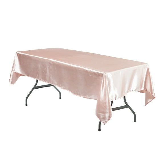 Your Chair Covers - 60 x 102 Inch Rectangular Satin Tablecloth Blush
