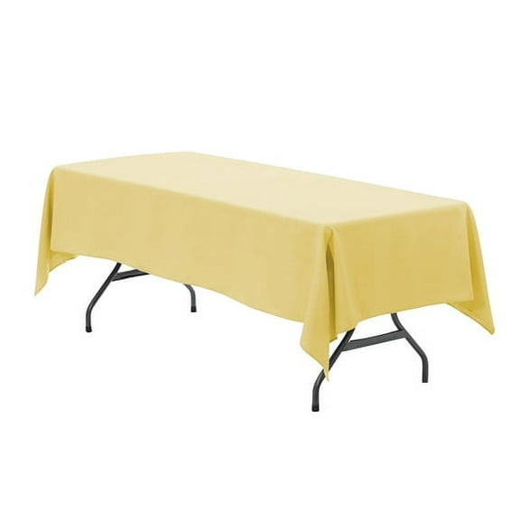 Your Chair Covers - 60 x 126 Inch Rectangular Polyester Tablecloth Pastel Yellow