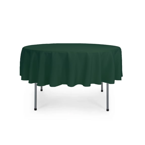 Your Chair Covers - 70 Inch Round Polyester Tablecloth Hunter Green