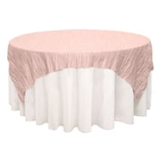Your Chair Covers - 72 Inch Square Crinkle Taffeta Table Overlay Blush