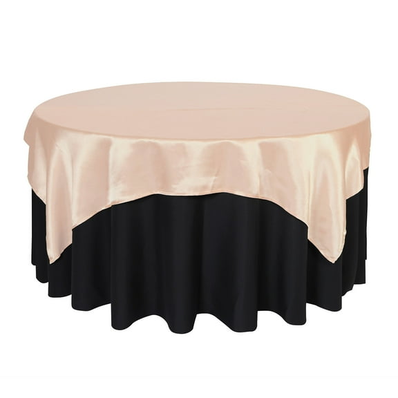 Your Chair Covers - 72 Inch Square Satin Table Overlay Blush