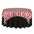 thumbnail image 1 of Your Chair Covers - 72 Inch Square Satin Table Overlay Red/White Striped, 1 of 2