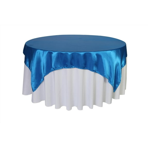 Your Chair Covers - 72 inch Square Satin Table Overlay Royal Blue