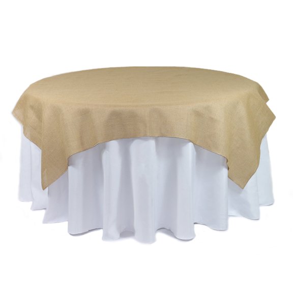 YCC Linens - 72 x 72 Inch Square Burlap Overlay