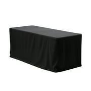 Your Chair Covers - 8 ft Fitted Polyester Tablecloth Rectangular Black