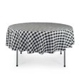 thumbnail image 1 of Your Chair Covers - 90 Inch Round Polyester Tablecloth Gingham Checkered Black, 1 of 1