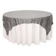 thumbnail image 1 of Your Chair Covers - 90 Inch Square Crinkle Taffeta Table Overlay Dark Silver / Platinum, 1 of 1