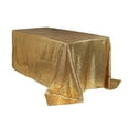 thumbnail image 1 of Your Chair Covers - 90 x 132 Inch Rectangular Glitz Sequin Tablecloth Gold, 1 of 2
