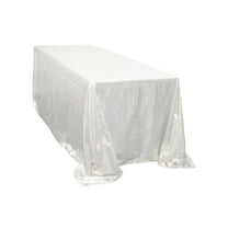 Your Chair Covers - 90 x 132 Inch Rectangular Glitz Sequin Tablecloth White