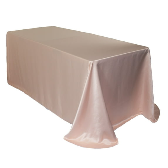 Your Chair Covers - 90 x 132 Inch Rectangular L'amour Tablecloth Blush