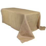 Your Chair Covers - 90 x 132 Inch Rectangular Rustic Jute Natural Burlap Tablecloth for Wedding Party Kitchen Home Dining Table Cloth